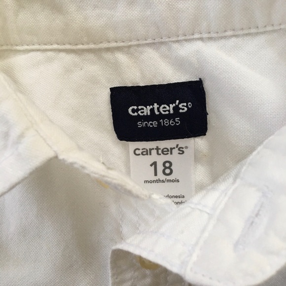 Carters white button down bodysuit - Picture 3 of 5